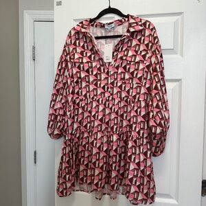 Brown and Pink Dress